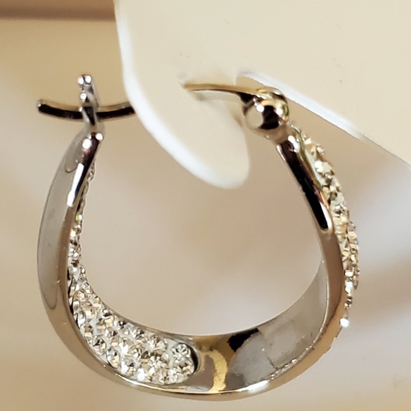Chrystina Jewelry Chrystina Brand Genuine Crystal Hoop Earrings